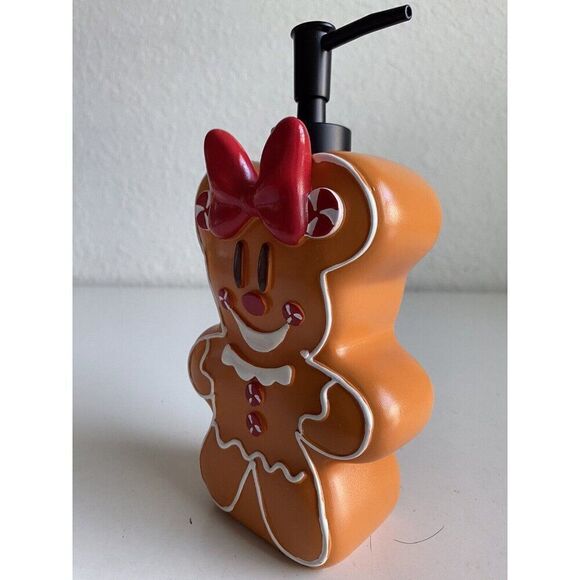 DISNEY Minnie Mouse Christmas Gingerbread Soap Lotion Dispenser With Pump NEW - Picture 2 of 9